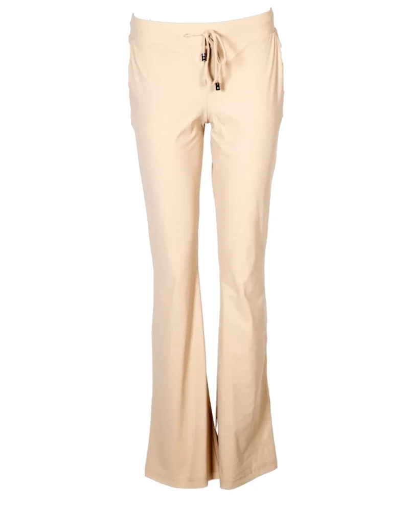 Flared travelstof broek Rome | Zand