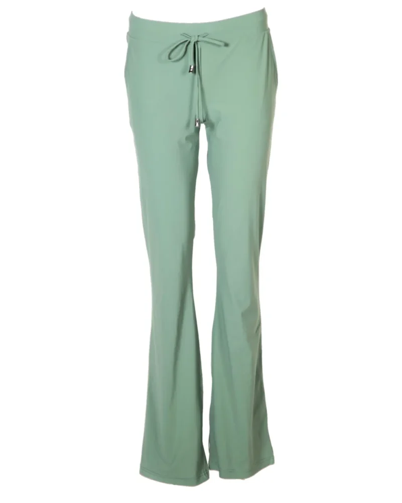 Flared travelstof broek Rome | Groenblauw