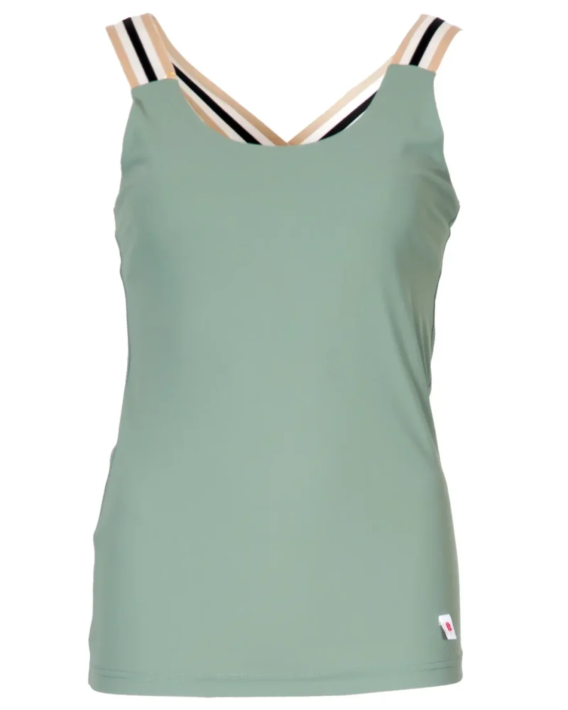 Kruisband top travelstof Rome | Groenblauw