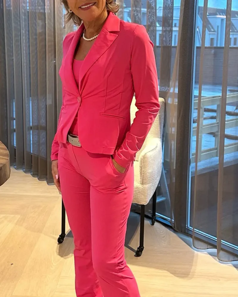 Flared pantalon Milaan | Roze