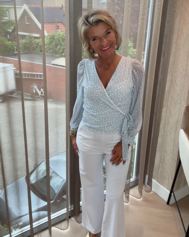 Blouse Noor | Bloemen blauw