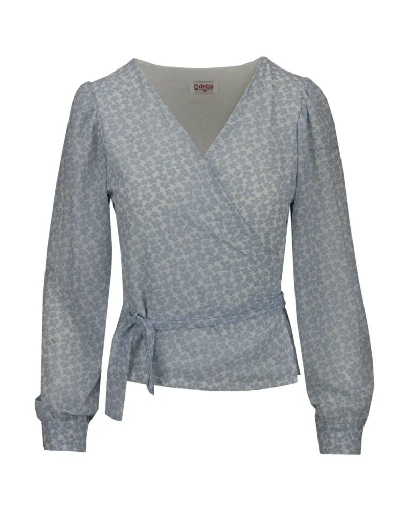 Blouse Noor | Bloemen blauw - Afbeelding 2