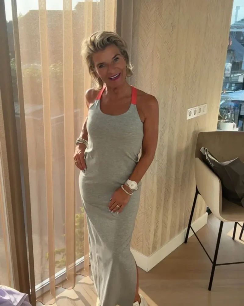 Maxi Jurk Capri | Grijs met oranje