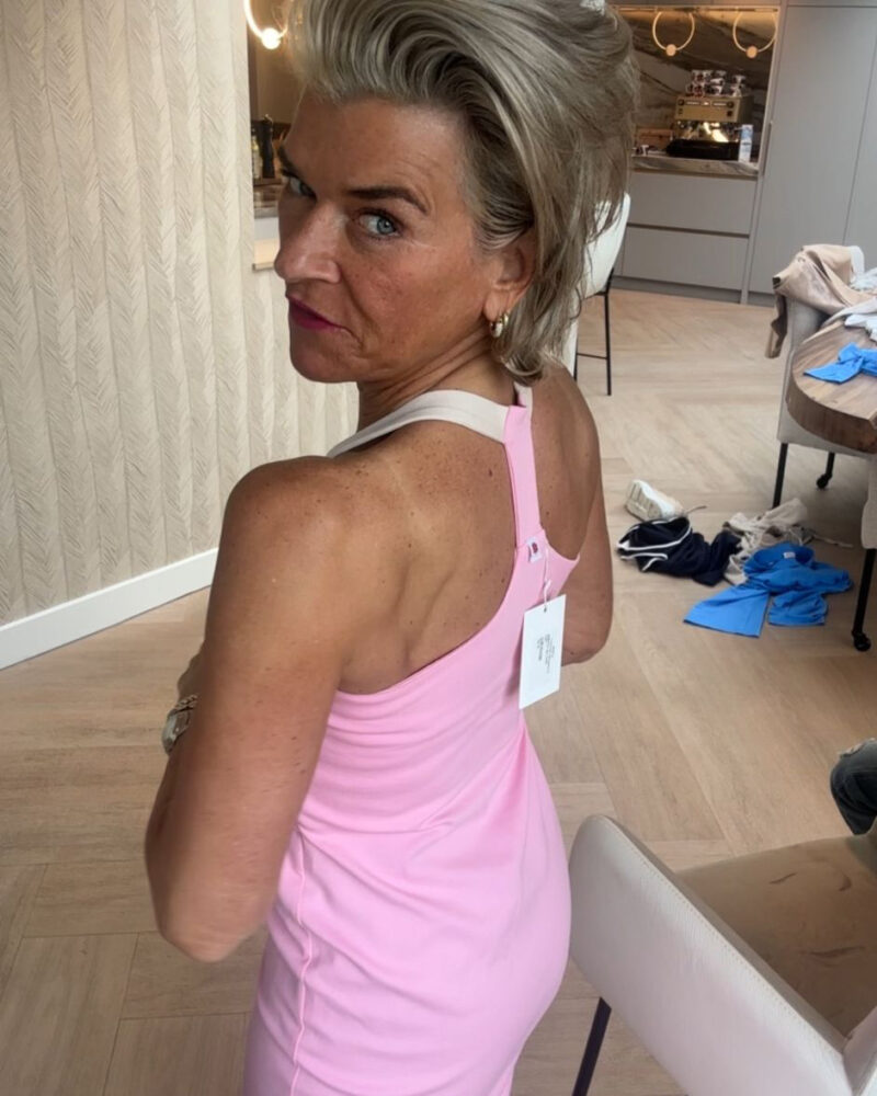 Maxi Jurk Capri | Roze met zand - Afbeelding 2