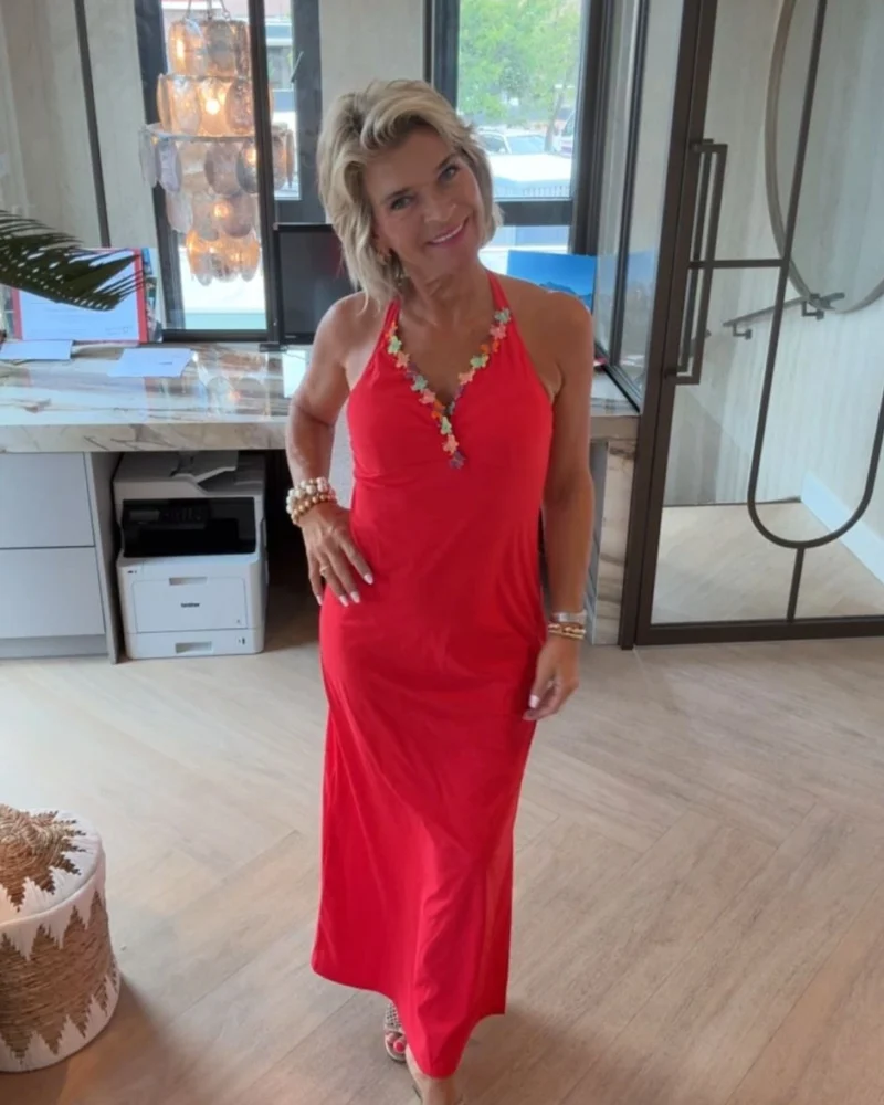 Maxi Jurk Bari  Vlinders | Coral