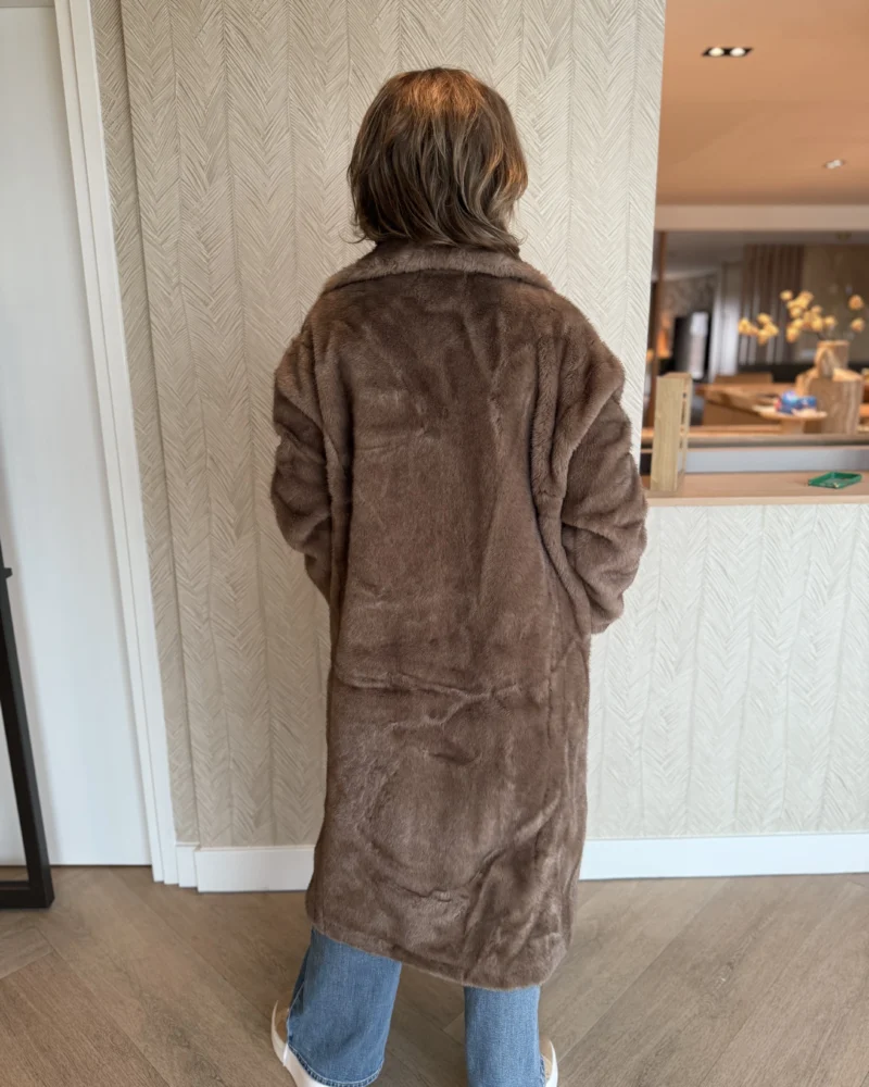 Lange Jas Tess | Taupe - Afbeelding 2