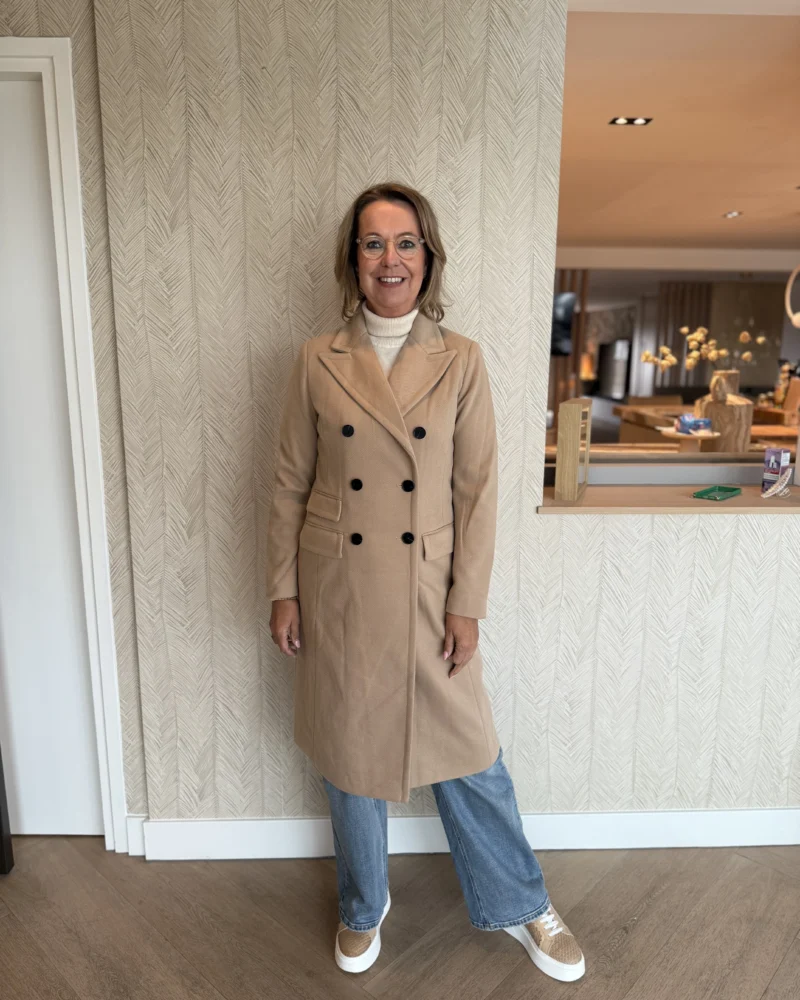 Lange Jas Olivia | Camel - Afbeelding 2