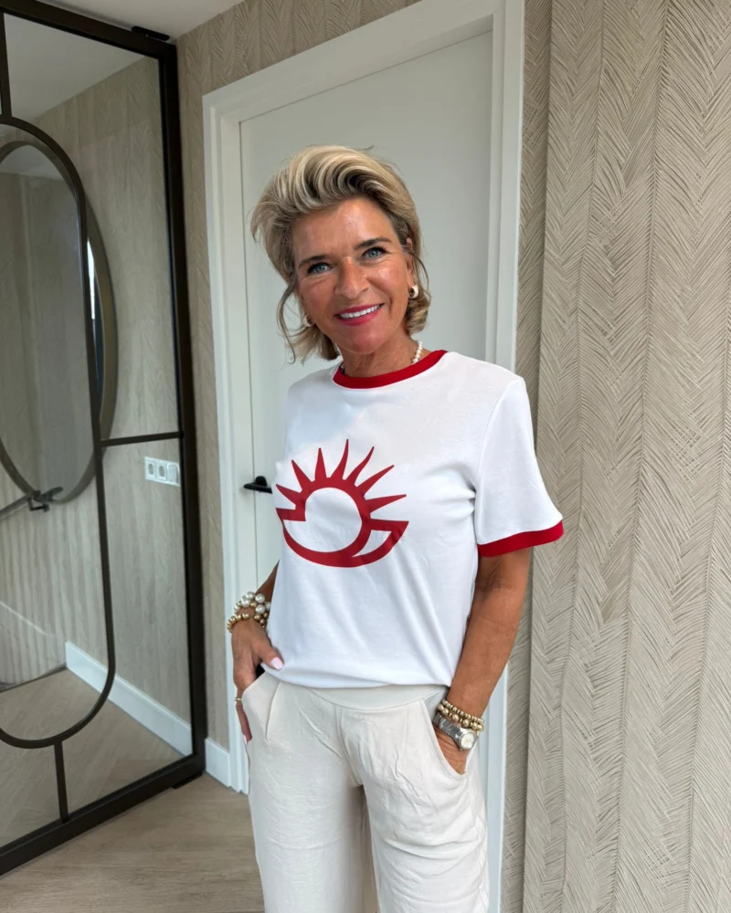 T-shirt Hoop | Wit-Rood