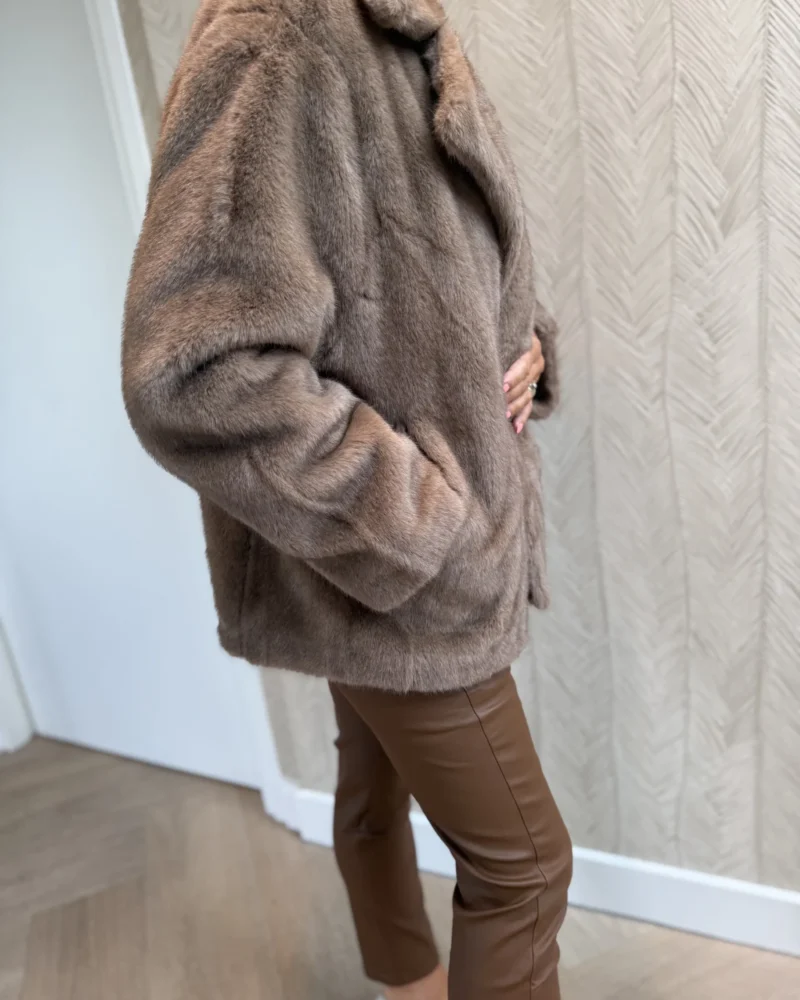 Korte Jas Tess | Taupe - Afbeelding 3