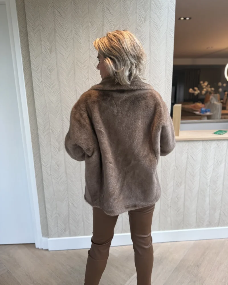 Korte Jas Tess | Taupe - Afbeelding 2
