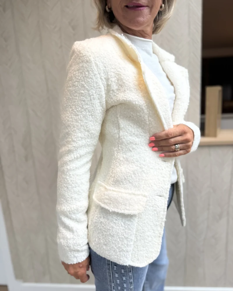 Blazer Blouclé| Off-white - Afbeelding 3