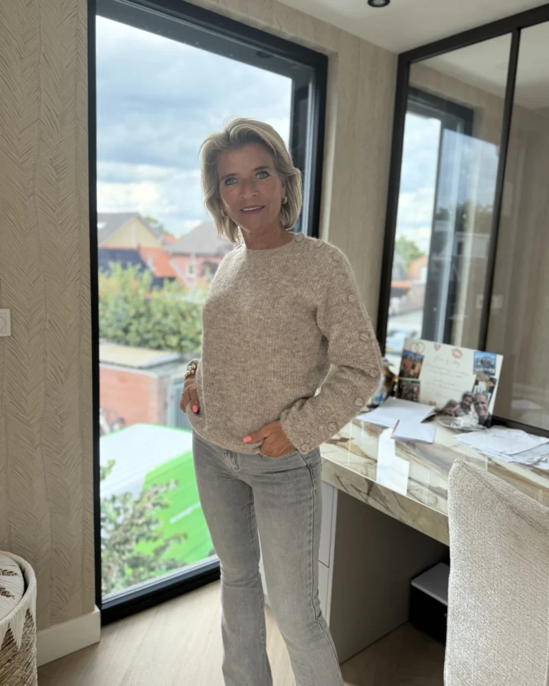 Trui Knopen | Monique | Taupe