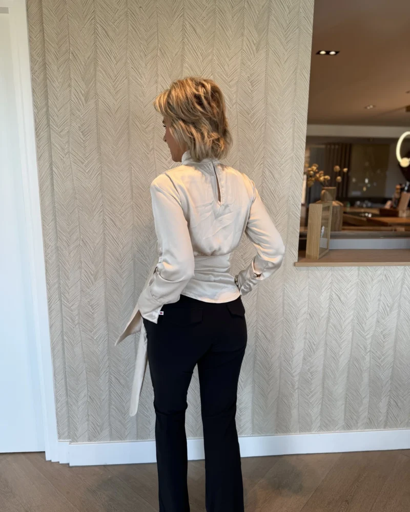 Blouse Satin | Champagne - Afbeelding 2