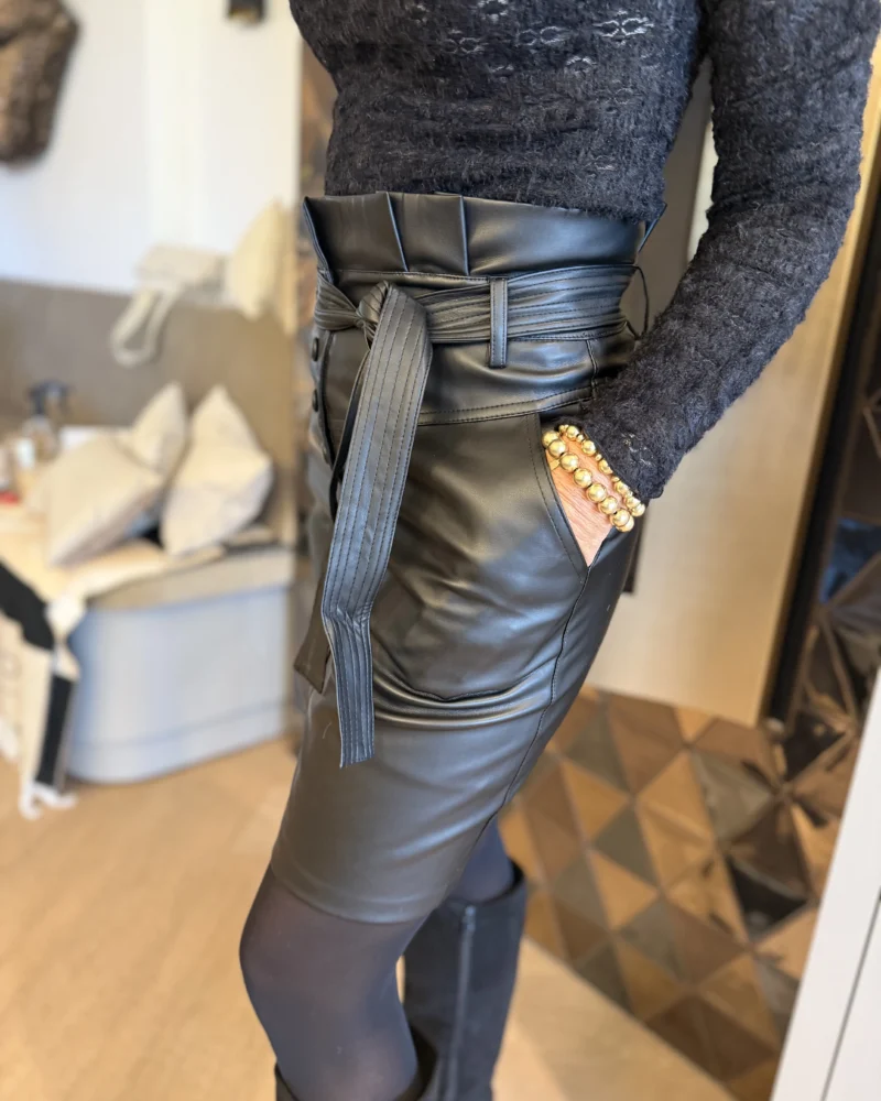 Rok Leatherlook | Zwart - Afbeelding 3