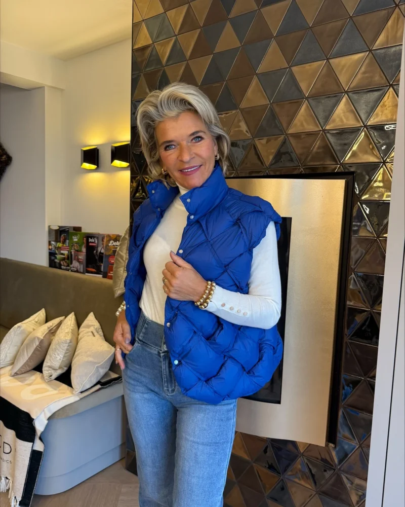 Vlecht bodywarmer | Kobalt