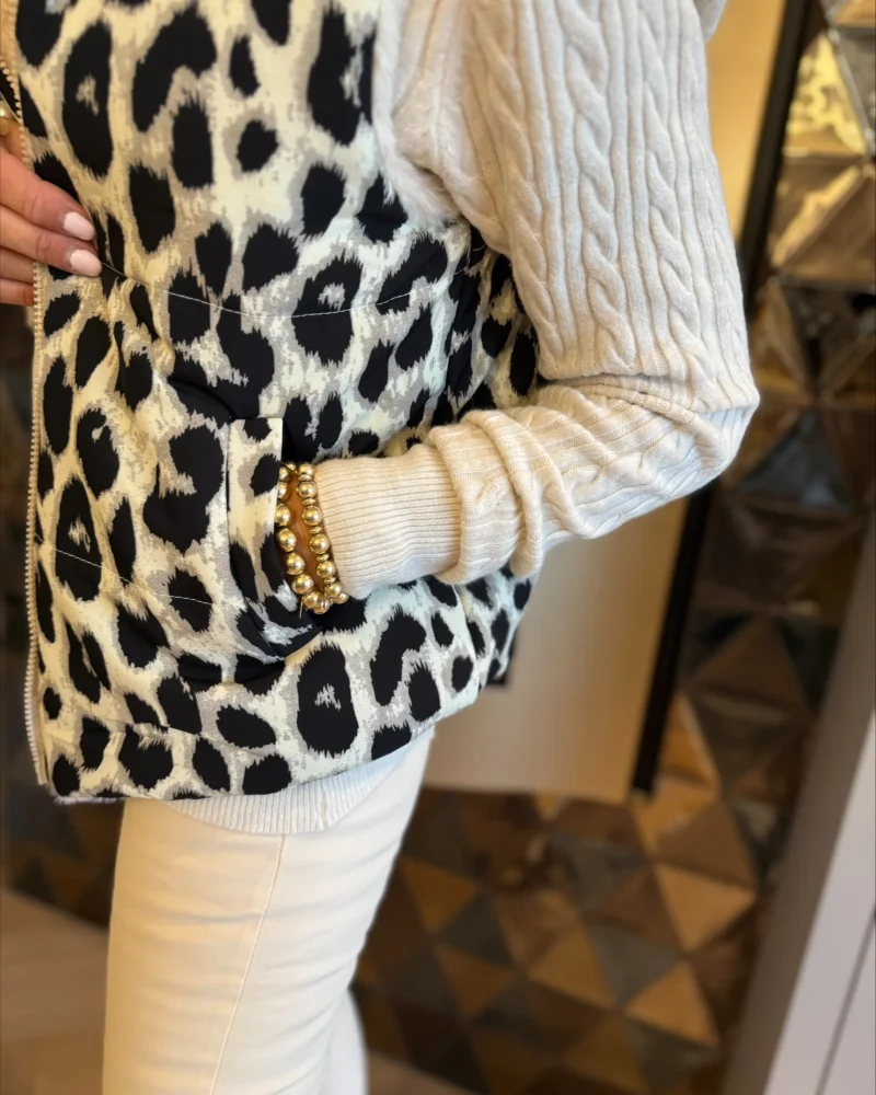 Bodywarmer Teddy | Leopard | Beige - Afbeelding 3