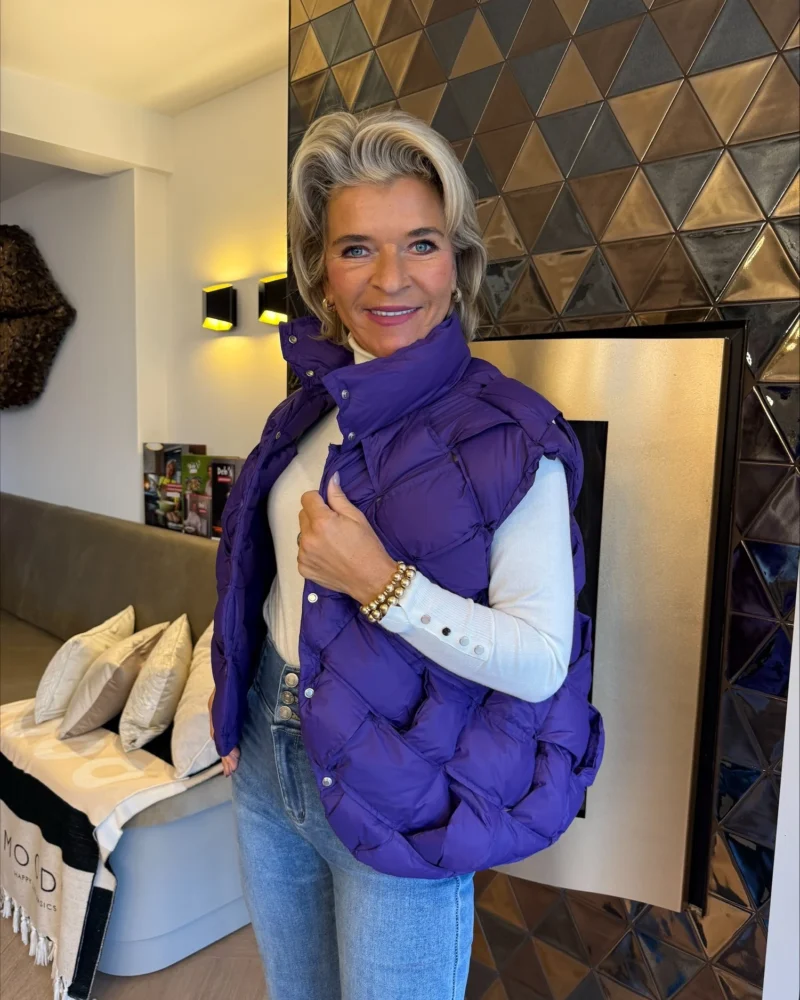 Vlecht bodywarmer | Paars