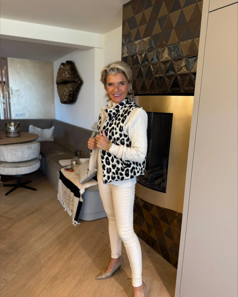 Bodywarmer Teddy | Leopard | Beige
