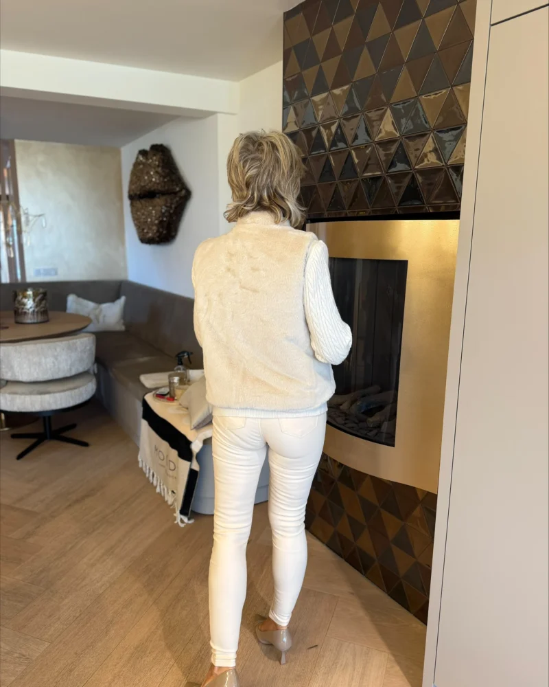 Broek Issa | Ecru | Waxcoating - Afbeelding 2