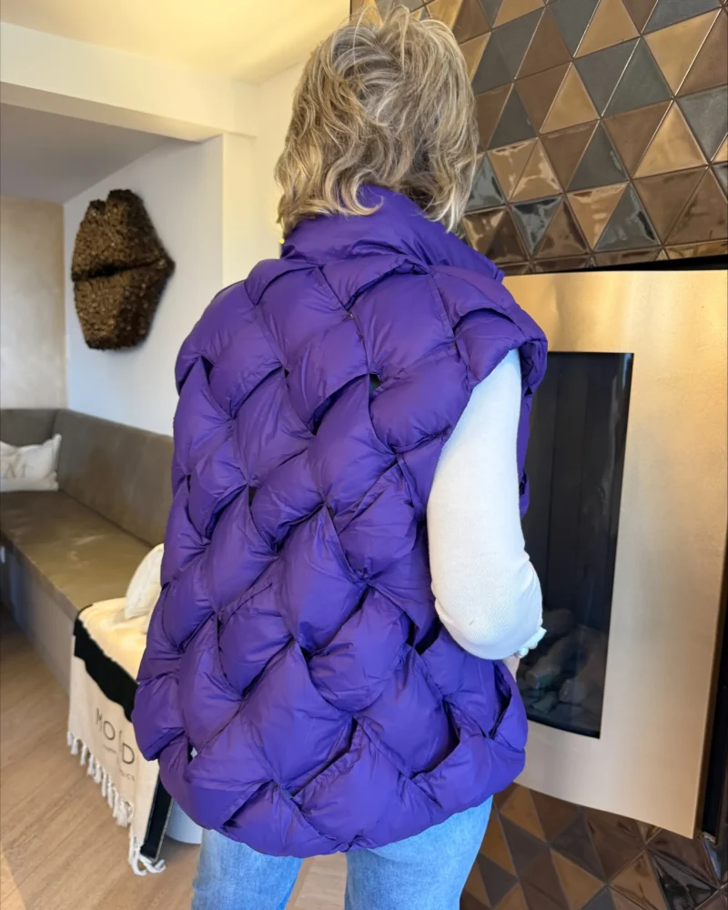 Vlecht bodywarmer | Paars - Afbeelding 3