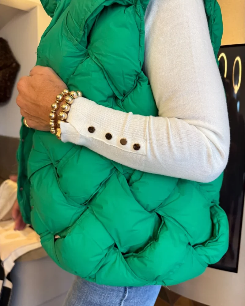 Vlecht bodywarmer | Groen - Afbeelding 2
