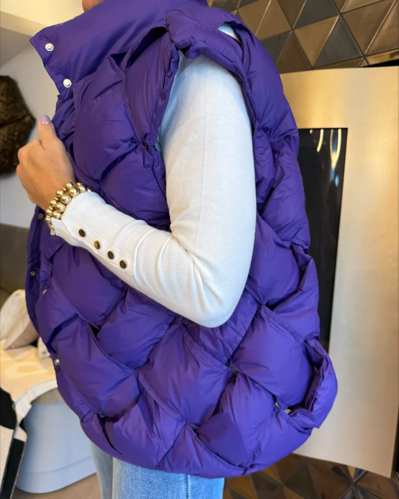Vlecht bodywarmer | Paars - Afbeelding 2