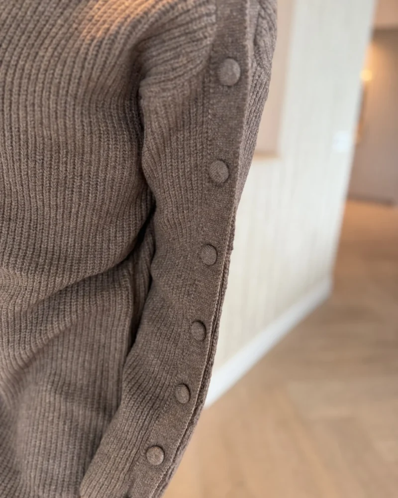 Trui jurk Didi | Taupe - Afbeelding 3