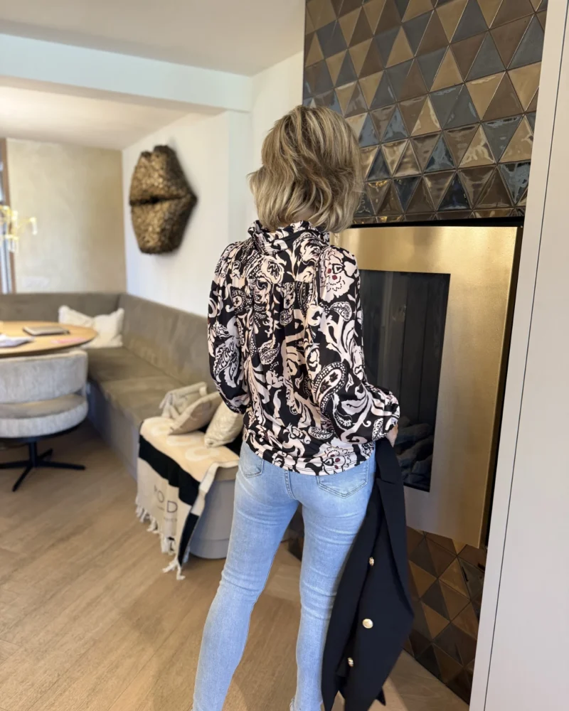 Travel blouse | Print Black - Afbeelding 3