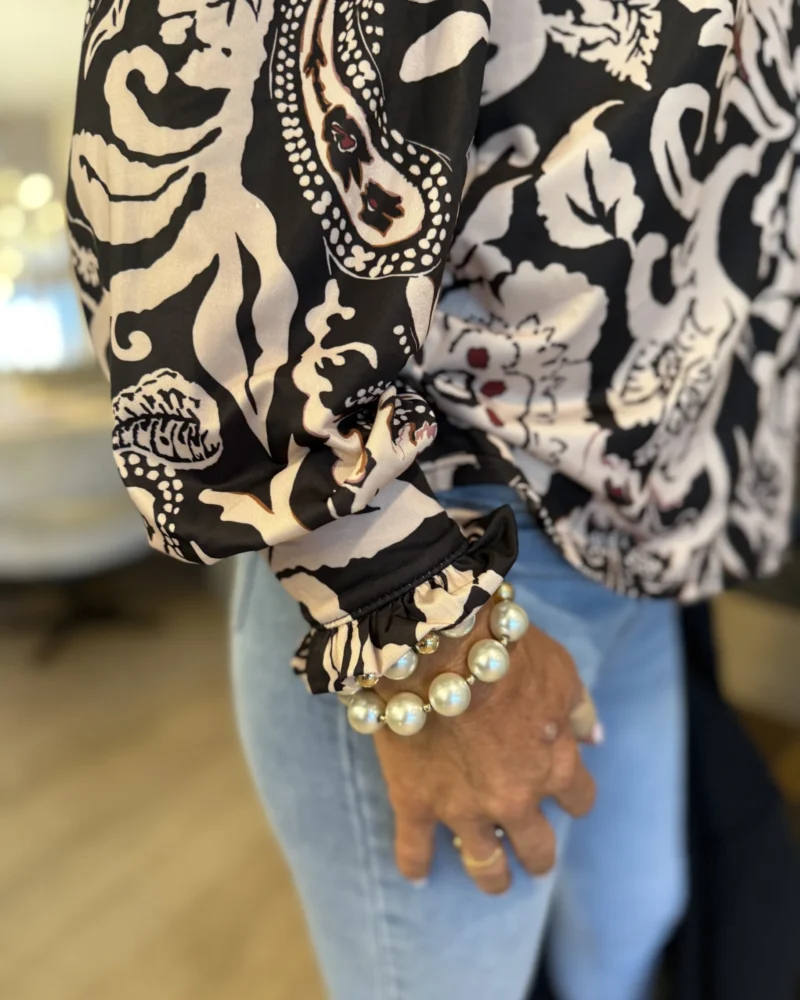 Travel blouse | Print Black - Afbeelding 2