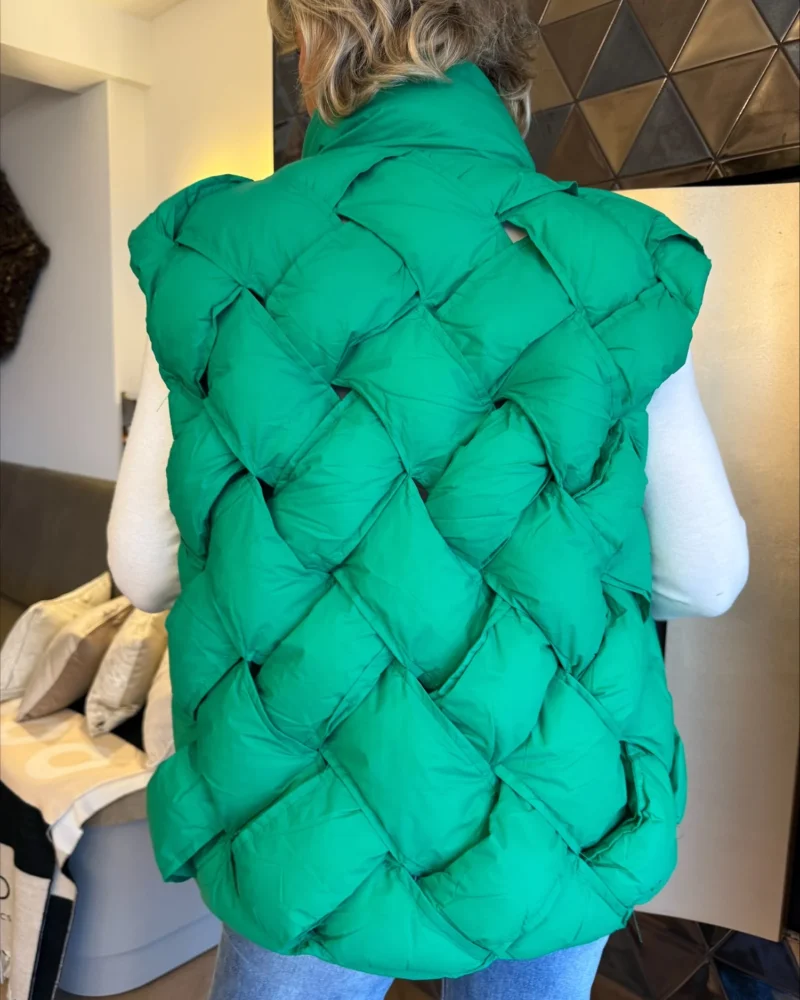Vlecht bodywarmer | Groen - Afbeelding 3