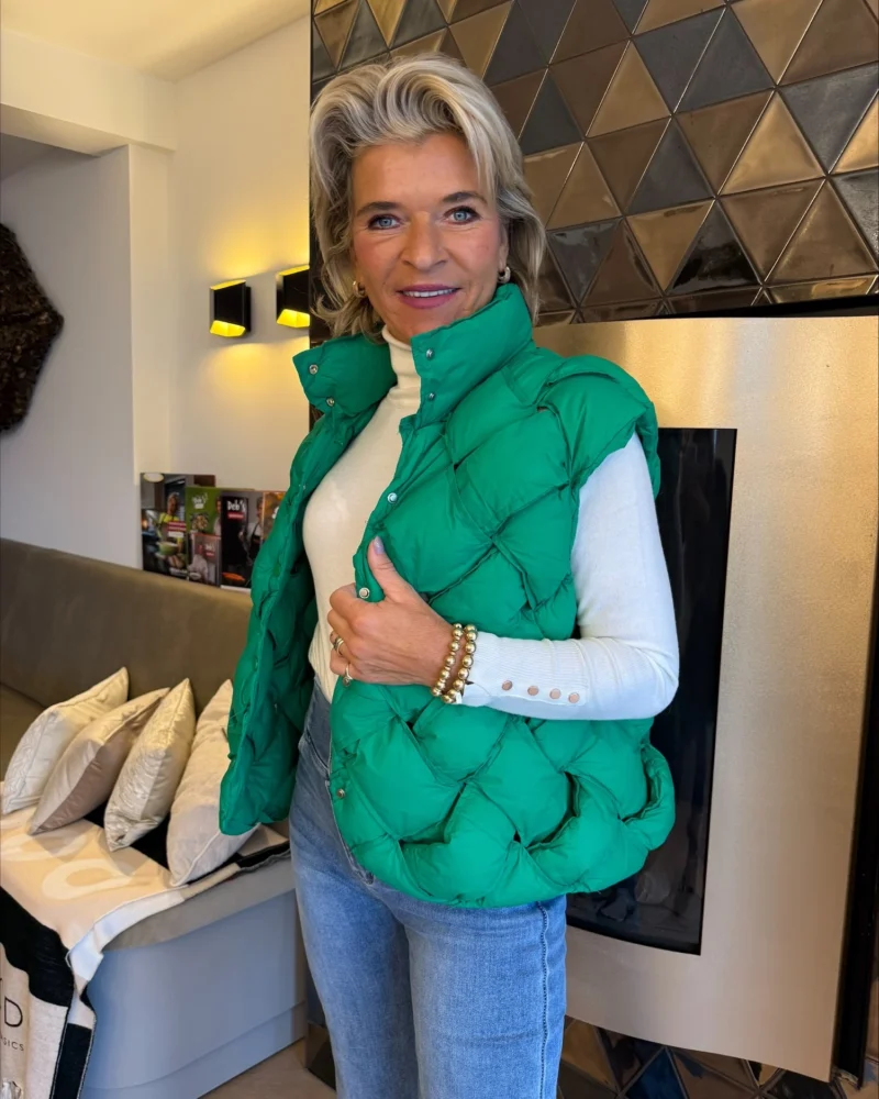 Vlecht bodywarmer | Groen