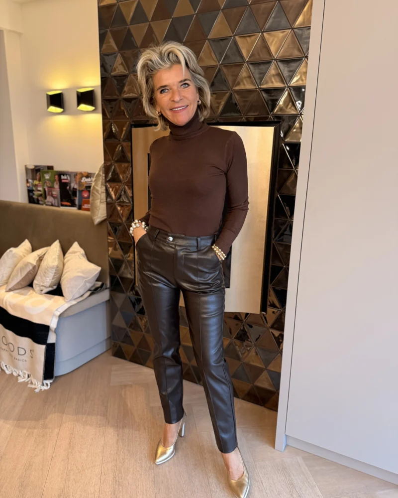Broek Leatherlook | Lisan | Bruin
