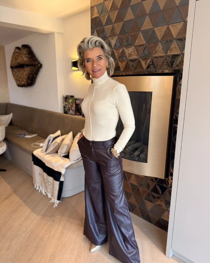 Wide Leg leder | Burgundy