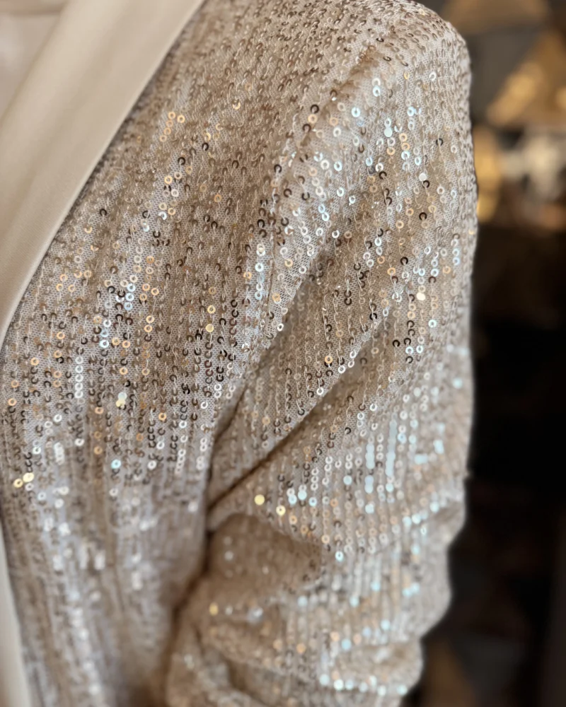 Glitter Colbert | Beige - Afbeelding 2