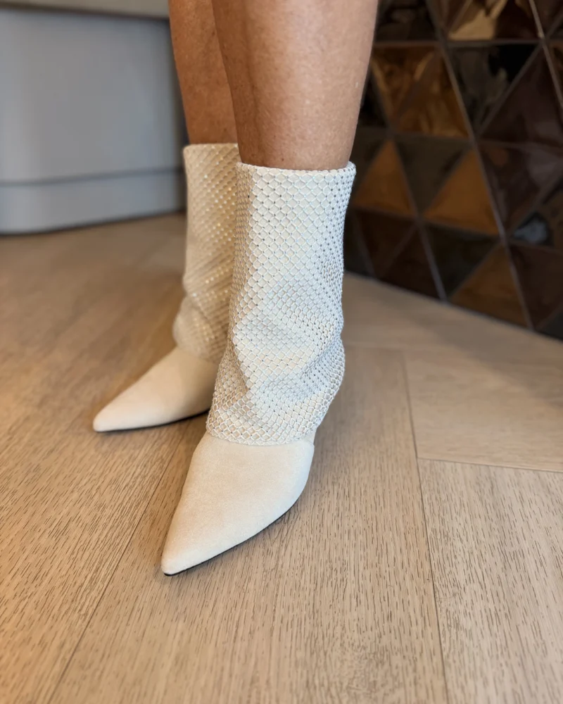 Glitter Laars | Beige