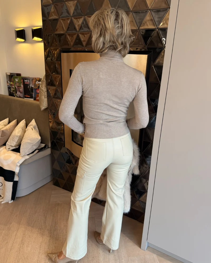 Broek Cargo Sam | Leder | Beige - Afbeelding 2