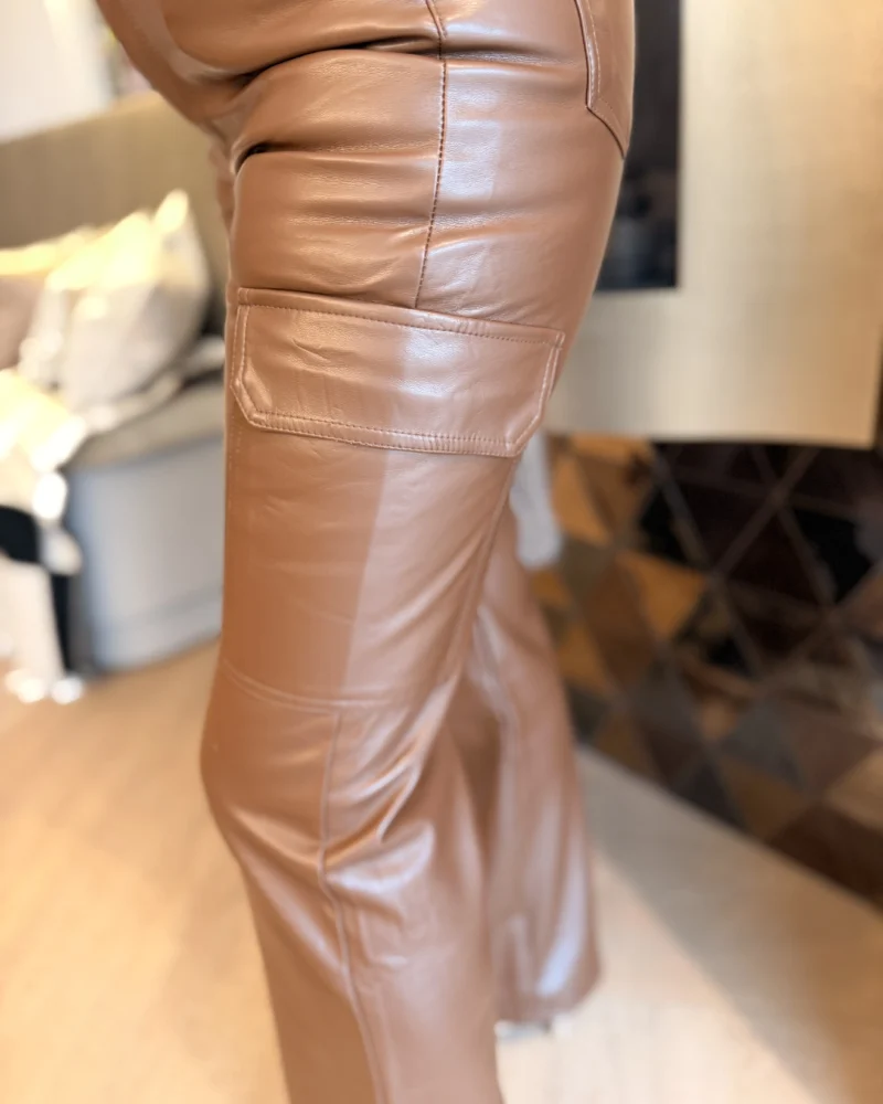 Broek Cargo Sam | Leder | Camel - Afbeelding 3