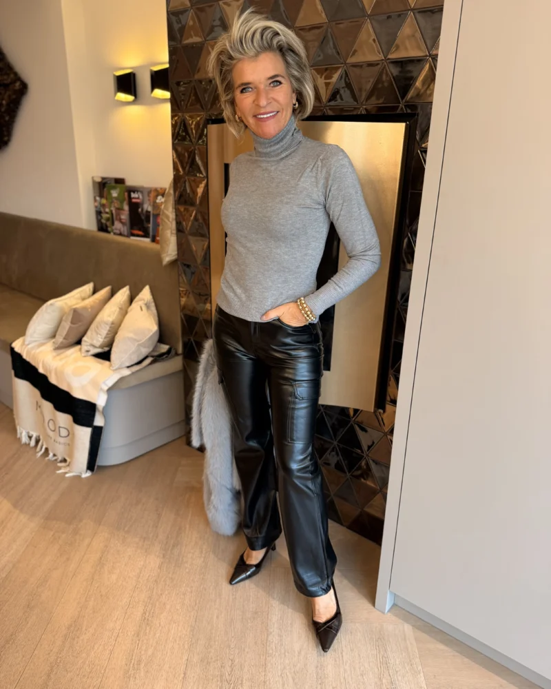 Broek Cargo Sam | Leder | Zwart
