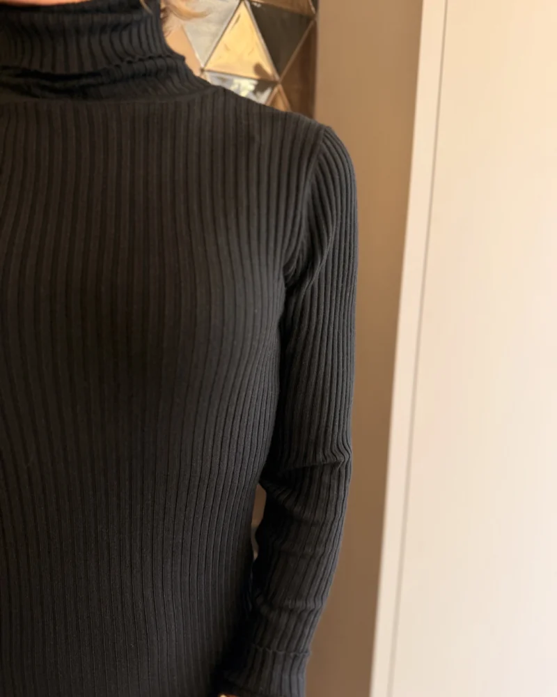 Jurk Rib Fien | Zwart - Afbeelding 2