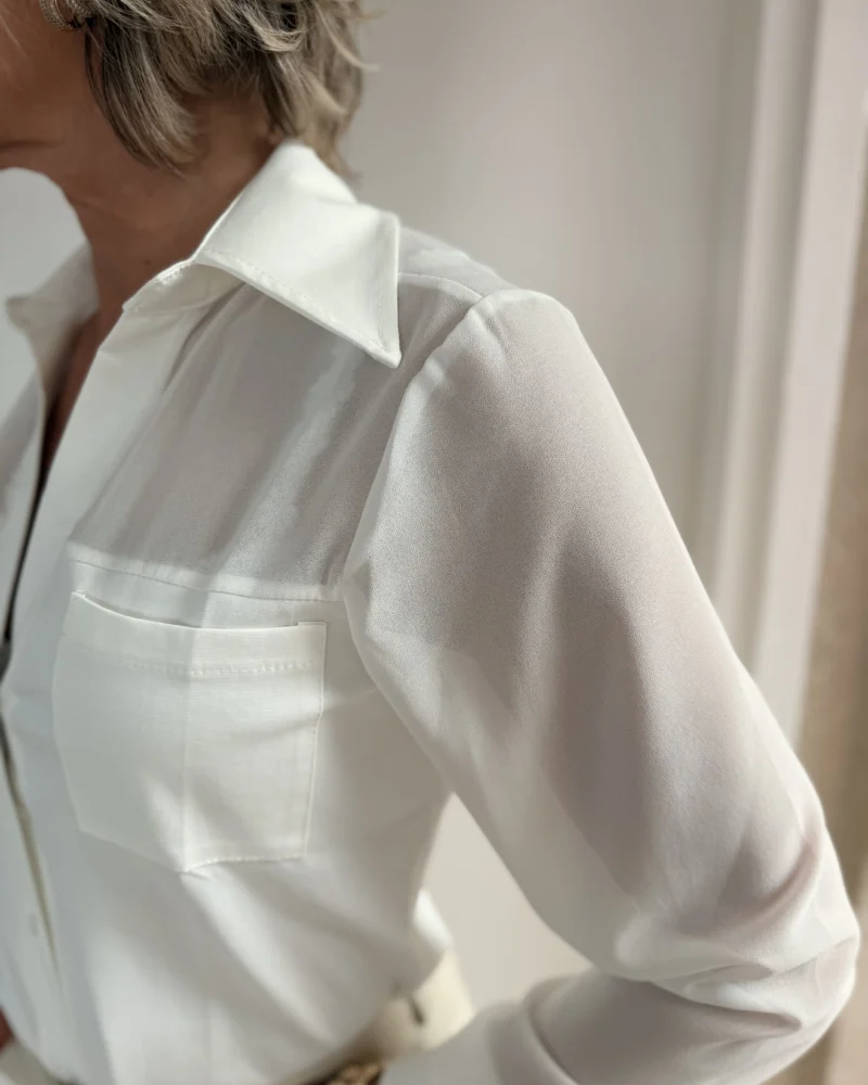 Blouse Voile Estelle | Wit - Afbeelding 2